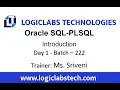 Oracle SQL-PLSQL - Introduction Day-1