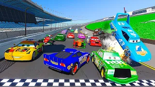 the king crash race daytona pixar cars 2 chick hicks fabulous lightning mcqueen mater u0026 friends