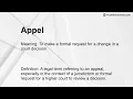 Appel Meaning