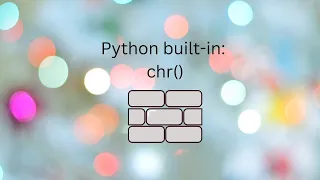 Python built-in functions chr