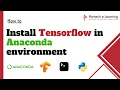 How to Install TensorFlow in Anaconda Environment Pantech eLearning