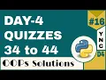 Infytq Object Oriented Programming Using Python Infytq Day-4 Quizzes 34 to 44 YouthNationCoders