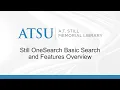 OneSearch Basic Search and Features Overview