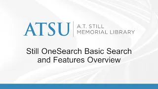 OneSearch Basic Search and Features Overview