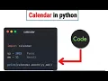 How to Generate a Simple Calendar Using Python