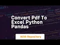 convert pdf to excel python pandas