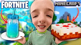 ICH koche ESSEN aus VIDEOSPIELEN nach (Großkopf Lina 👽) 😂 | LiDiRo