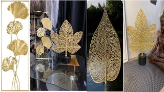 Diy Golden leaf wall decor diy modern home decor golden leaf decor