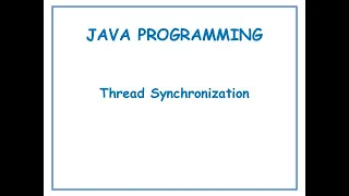 Thread Synchronization in JAVA JAVA in Telugu Lecture-74
