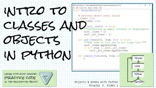 Intro Objects and Classes in Python Practice links Objects Games w Python Ch 3 Vid 1