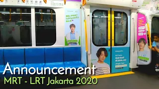 Download Announcement / Pengumuman dalam MRT LRT Jakarta 2020 MP3