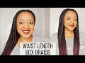 MY FIRST TIME WAIST-LENGTH BOX BRAIDS on NATURAL HAIR RED OMBRE THE CURLY CLOSET