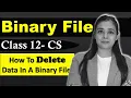 How to Delete record in a Binary File File Handling - Binary File CBSE Class12