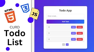 Build a To-Do App with CRUD Operations 2026 Todo list Web development project HTML CSS JavaScript