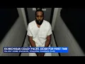 Fired Michigan football coach Sherrone Moore charged with home invasion stalking appears in court