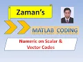 MATLAB Numeric on Scalar Vector Codes