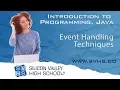 Event Handling Techniques Intro to Programming Java