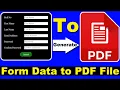 How to generate dynamic PDF File from HTML PHP Form in HTML form data to pdf in hindi
