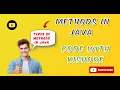 method in java Methods Vs Functions in java what is method in java