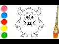 How to Draw a Virus Drawing and Colouring Germs for Kids Step by Step
