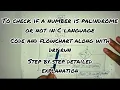 Palindrome number C program Code and Flowchart Step by step detailed YourStudyGuide