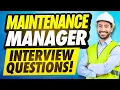 MAINTENANCE MANAGER Interview Questions Answers PASS Your Interview with CONFIDENCE