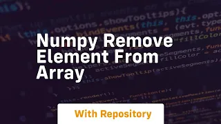 numpy remove element from array