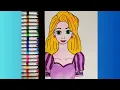 Princess Rapunzel Coloring Tangled Coloring for Kids Coloring for Kidz