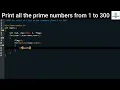 C Program to print all the prime numbers from 1 to 300 C Programming