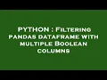 PYTHON Filtering pandas dataframe with multiple Boolean columns