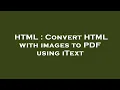 HTML Convert HTML with images to PDF using iText