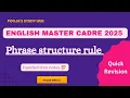 PHRASE STRUCTURE RULE ENGLISH MASTER CADRE 2025
