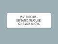 JASP Tutorial Repeated Measures One Way ANOVA