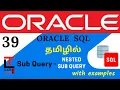 NESTED SUB QUERY with examples Oracle SQL tutorial in TAMIL learncodetodaytamil