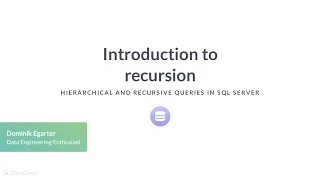 SQL Tutorial Introduction to recursion