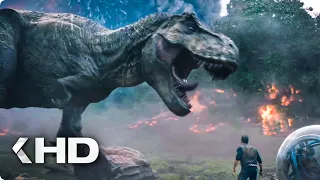 running from the volcano explosion scene jurassic world 2 2018 