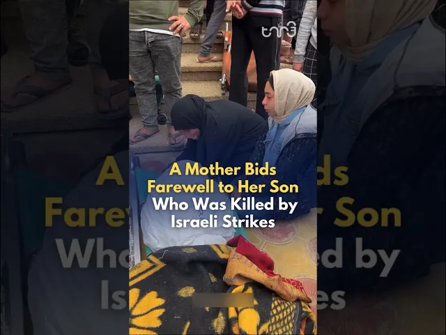 ⁣“Why did you leave me?” says mother who bids farewell to her son who was killed by Israeli strikes.