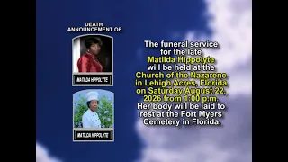 Matilda Hippolyte Short Obituary