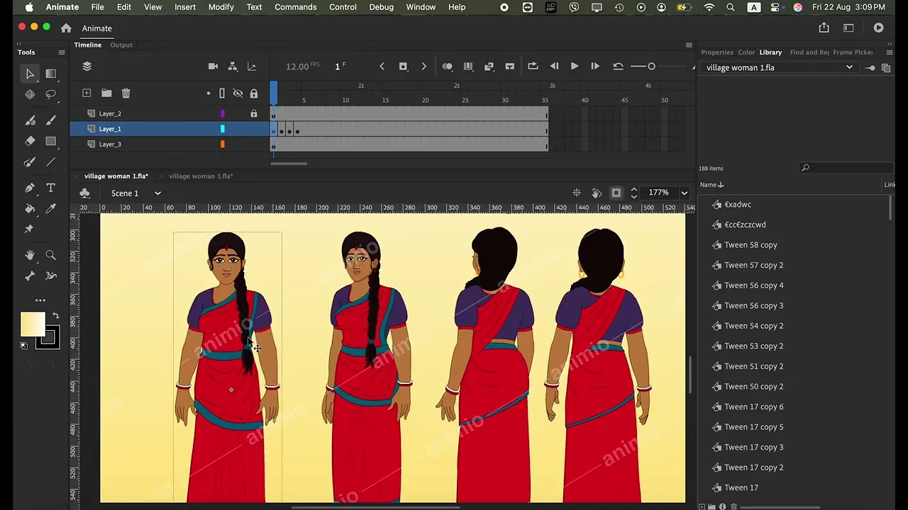 2d animated Village Woman