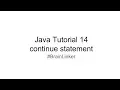Java Tutorial 14 continue statement