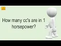 How Many Cc s Are In 1 Horsepower