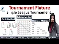 Tournament Fixture | Single League Tournament | Cyclic Method | Tabular Method | Staircase Method