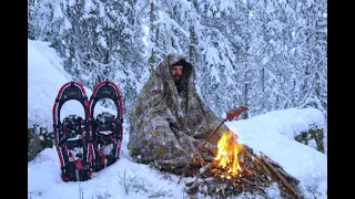 5 DAYS WINTER CAMPING - SNOWSHOE TRAMPING - MULTI PURPOSE PONCHO SHELTER