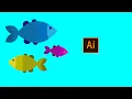 how to create flat design fish Adobe illustrator tutorial