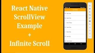 React Native ScrollView example ScrollView Infinite Scroll