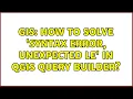 GIS How to solve syntax error unexpected LE in QGIS query builder