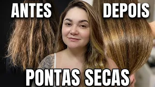 NUNCA MAIS GASTE EM SALÃO! DICA DE CABELEIREIRA PARA PONTAS DANIFICADAS