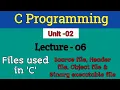 UNIT - 02 II LECTURE-06 II FILES USED IN C LANGUAGE II