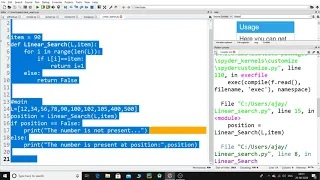 Linear Search using Python