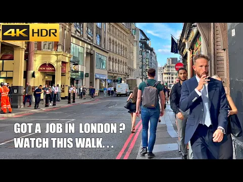 Download MP3 How Londoners go to Work | London Rush Hour Walk | Walking in London's Financial District [4K HDR]